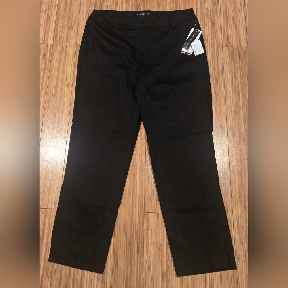 NWT Larry Levine Black Straight Leg Dress Pants